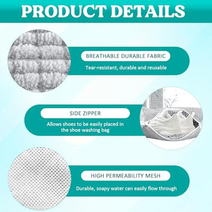 Shoe Washing Machine Bag 2 Pack, Laundry Shoe Bag for Washer and Dryer - color: Gray 2pcs
