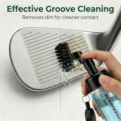 Portable Golf Club Cleaner with Water Brush & Clear Reservoir