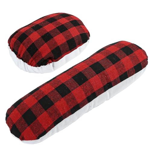 Sewing Ham Pressing Ham for Tailors, Solid Seam Roll Set, Cushion Tool for Ironing Heat Insulation Pad, Sleeve, Collar, Curved, Darts, Body Seam Ironing Accessories, Red and Black Plaid