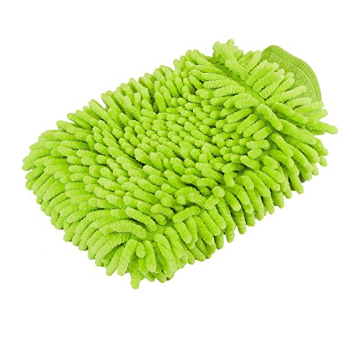 House Cleaning and Car Wash Mitts, Home Dusting Microfiber Gloves, Washing Clean Polish Faster (2-Pack, Green/Blue) - color: Green/Blue