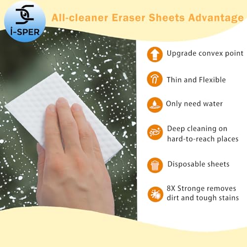 60Pcs Magic Sponge Eraser Sheets |Reusable Scrub Pad Singles | Convex Point