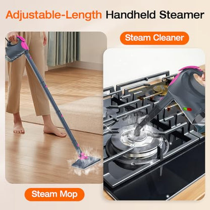 10-in-1 Steam Cleaner, Steam Mop with Detachable Handheld Steamer for Home - color: Mist Gray