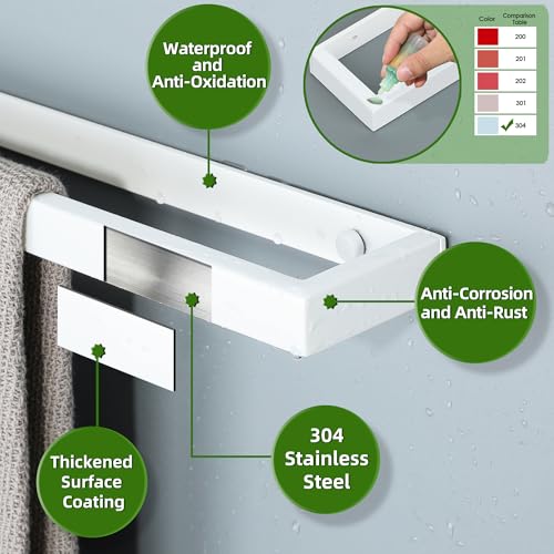 Alise Hand Towel Holder Towel Bar for Bathroom Wall Mounted 8 Inch,White - color: White, size: 8-Inch
