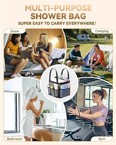 Temede Mesh Shower Caddy Portable for College Dorm Room Essentials - color: Black