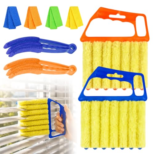 4 Pcs Window Venetian Blind Cleaner Duster Tool with 7 Fingers