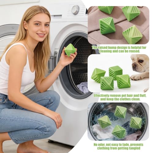 4 Pack Reusable Laundry Anti Static Balls，Cube Agitator Balls - color: Green