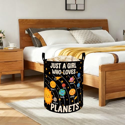 Cute Planet Oxford Cloth Laundry Basket with Handles 19.7"X15.7" - color: Planet