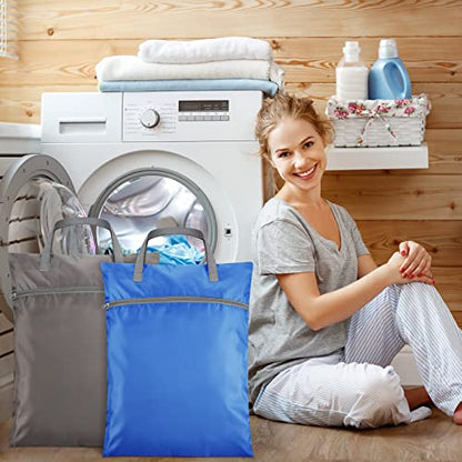 Oudain 2 Pcs Travel Laundry Bags Waterproof Dirty Clothes Bag, Blue, Gray - color: Blue, Gray