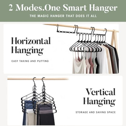 HOUSE DAY Space Saving Hangers 6 Pack with 50 Pack Plastic Hangers, Black - color: Black, size: 56 Pack