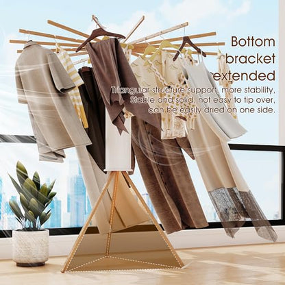 BOQORAD Clothes Drying Rack Foldable,Laundry Drying Rack,Drying Rack Clothing(16 Wood Poles),Clothes Hanger Rack,Laundry Rack Folding,Collapsible,Retractable - style: 16 Wood Poles