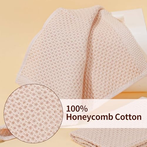 Cotton Dish Cloths 6 Pack,12x12 Inch – Super Absorbent, Quick-Dry & Reusable Kitchen Cleaning Cloths, Lint-Free Washable Towels for Dishes, Glass & Household Use(Red) - color: Red(6pack), style: honeycomb