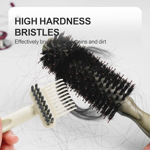 Hair Brush Comb Cleaning Tool Comb,2-in-1 Hair Brush Cleaner Tool, Portable Remover Rake for Removing Hair Dust, Home and Salon Use (White) - color: 1 Pack-White