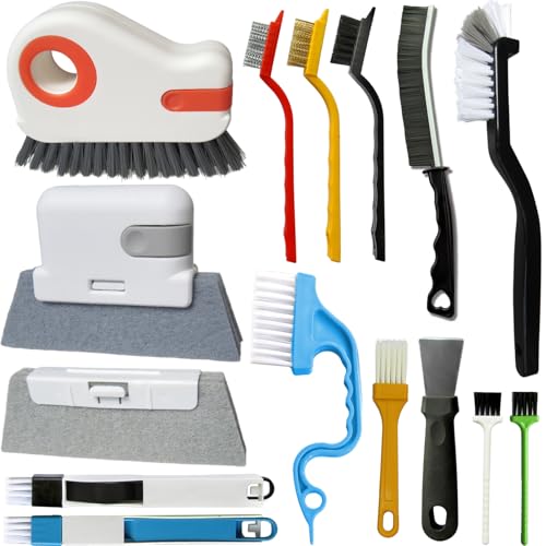 CRAFNEW 15Pcs Window Track Cleaning Brush, Small Crevice Cleaning Tools