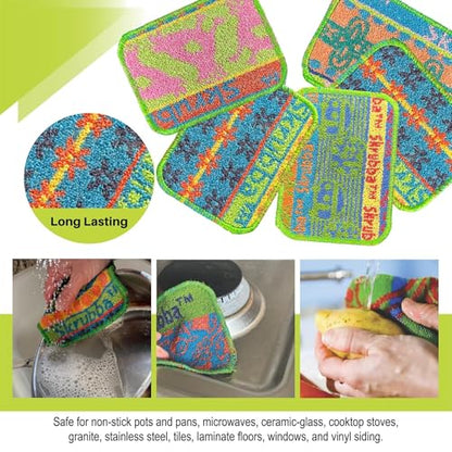 Wet-it! Skrubba 6-Pack Reusable Dish Scrubbers – Non-Scratch Scouring Pads for Kitchen & Household – Eco-Friendly, Dishwasher Safe Scrub Sponges for Dishes, Pots & Pans (Vogue) - size: 6-Pack