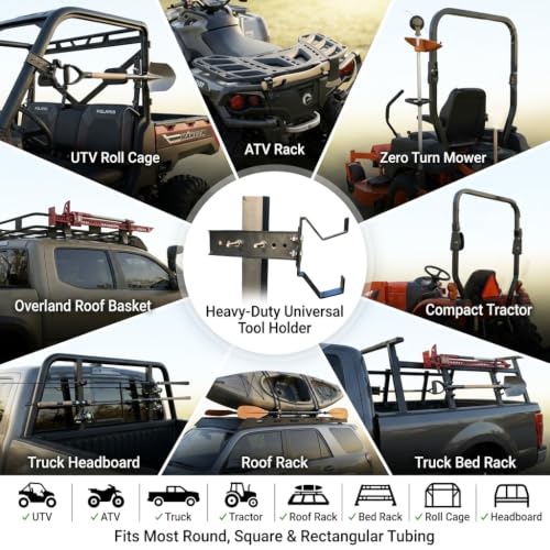 Tractor ROPS Tool Holder 2PC Universal Heavy Duty Tractor Tool Carrier Rack