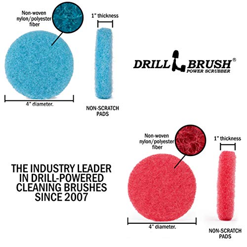 Bathroom Accessories - Cleaning Supplies - Bath Mat - Shower Door Cleaner - color: 3x Red Pads 3x Light Blue Pads