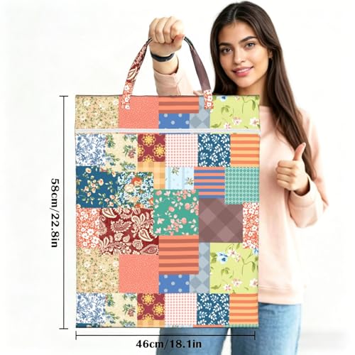 Boho Patch Travel Laundry Bag Washable Dirty Clothes Bag for Gym - color: Boho Patch