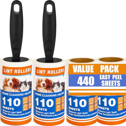 Lint Rollers for Pet Hair Extra Sticky,440 Sheets with 2 Handles, - size: 440 Sheets with 2 Extra Handles
