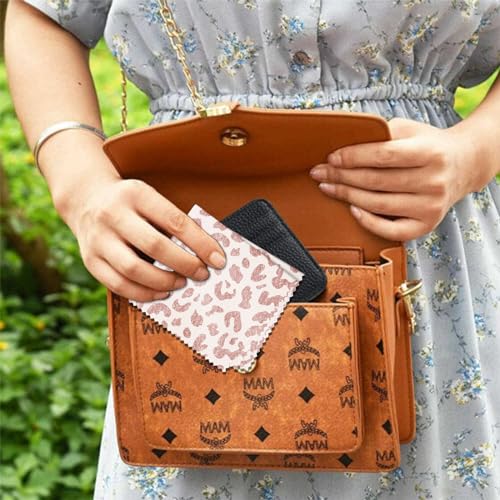 6 PCS Glasses Cleaning Cloth Eyeglass Cleaning Cloth Lens Eyeglasses Microfiber Cute Aesthetic Cloth for Unisex Women Girls Reusable Phone Screens Camera Multi-Patterns(6.3"x6.3")-Leopard - color: N1-leopard Cheetah Cow