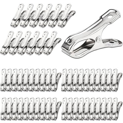 JULMELON 55 PCS Stainless Steel Garden Clips, Large Greenhouse Clamps