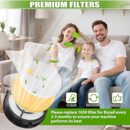 1650 Filter Replacement Compatible with Bissell Pet Hair Eraser Turbo