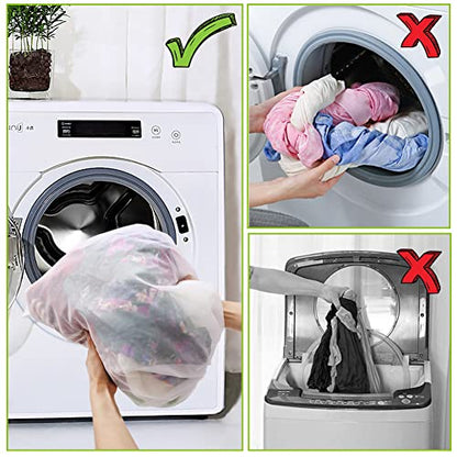 Tenn Well 2Pk 35x27" Large Mesh Laundry Bags Fine Net Washable for Blankets - color: White, size: L (35"x27")