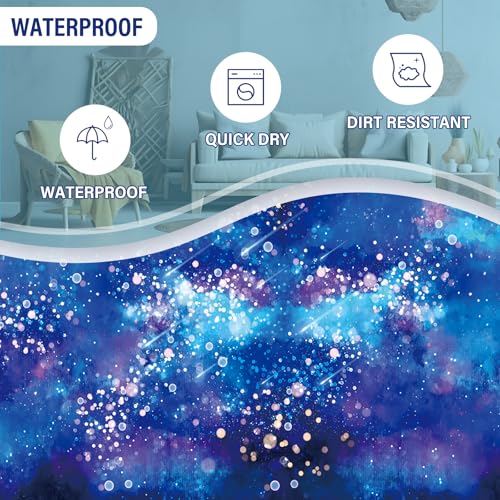 Laundry Hamper, 43L Round Universe Sky Laundry Basket - color: blue