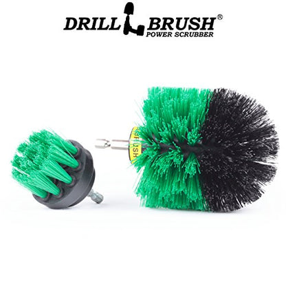 2 Piece Green Medium Stiffness Drill Rotary Cleaning Drillbrushes - color: Green