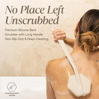 TOOLETRIES Silicone Back Scrubber for Shower, Bath Brush - Sand - color: Sand