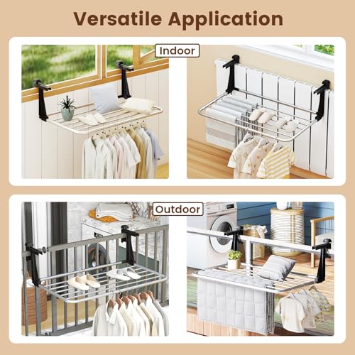 Tangkula Portable Clothes Drying Rack for Indoor & Outdoor Use(Small) - size: Small