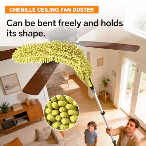 4-in-1 4-12Ft 4-Stage Telescoping Extension Pole Kit for Cleaning