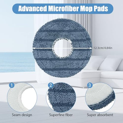 6-Pack C20 Mop Pads Compatible with Eufy Robot Vacuum Omni C20 – Washable Microfiber Mopping Cloth Refills, Reusable Replacement Pads for C20 Omni Floor Cleaner - color: 6pcs