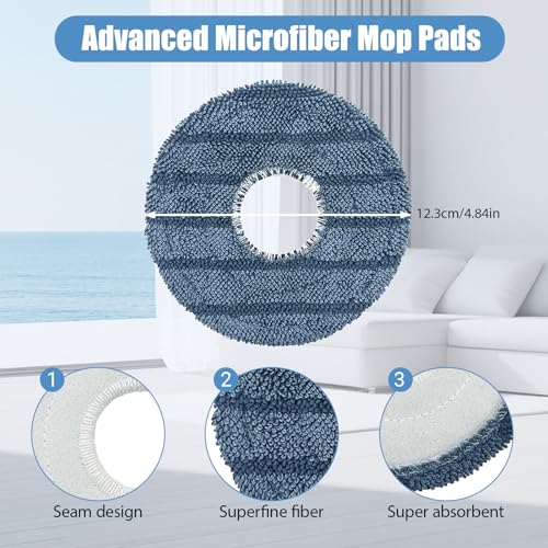 6-Pack C20 Mop Pads Compatible with Eufy Robot Vacuum Omni C20 – Washable Microfiber Mopping Cloth Refills, Reusable Replacement Pads for C20 Omni Floor Cleaner - color: 6pcs