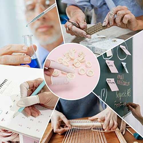 Finger Cots Small 300 Pcs Fingertips Protective Finger Cots White Disposable Finger Rubber Tips for Injured Finger,Cracked Finger,Sports - size: Small