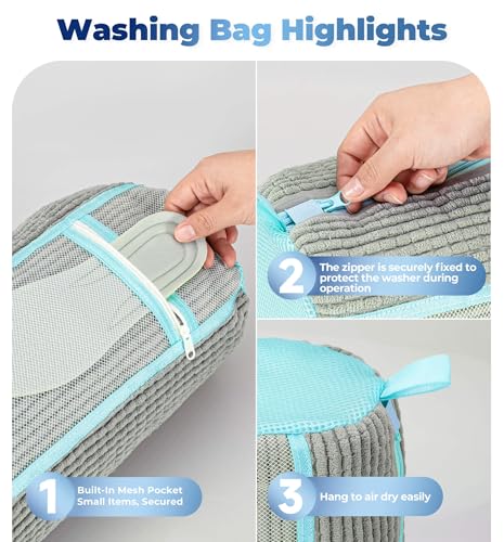 Shoe Washing Machine Bag 2-Pack, Reusable Heavy Duty Laundry Bag - 360° Deep Clean for Sneakers, Tennis Shoes in Washer & Dryer, Prevents Deformation, Grey - color: Grey