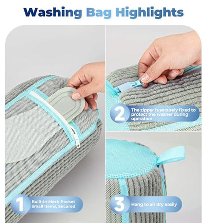 Shoe Washing Machine Bag 2-Pack, Reusable Heavy Duty Laundry Bag - 360° Deep Clean for Sneakers, Tennis Shoes in Washer & Dryer, Prevents Deformation, Grey - color: Grey