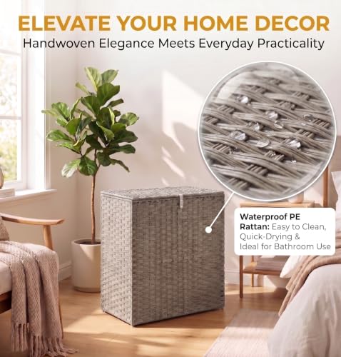 NEWBULIG 90L Large Laundry Hamper with Lid, Collapsible Dirty Clothes Basket Bag, Freestanding Fabric Bin for Bedroom, Bathroom, Closet and Dorm Room Organization Grey - color: Grey