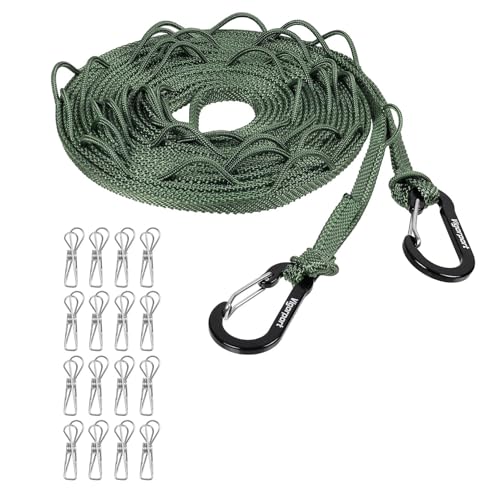 Vigorport Portable Travel Clothesline, Clothes Drying Line with Hang Loop - size: 30Ft