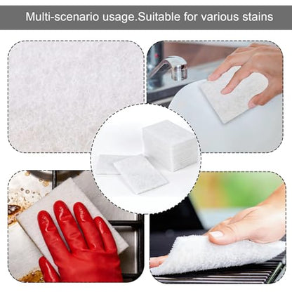 24 PCS White Scour Pads Non Scratch Non Woven Multipurpose Abrasive Scrubber Sponge for Multi Surface Cleaning Polishing (6 X 9 inch) - size: 6 X 9 inch