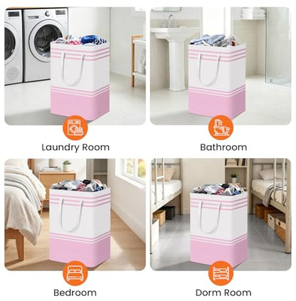 TranquilRelax 3-Pack Laundry Basket, Laundry Hamper, Pink-75L - color: Pink, size: 75L
