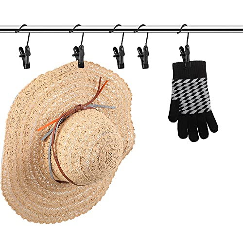 Hotop 48 Pieces Boot Hanger Clips for Closet, Laundry Hanging Hooks Heavy Duty Clips Boot Holder Portable Single Hooks Space Saving for Pants Jeans Clothes Hats Tall Towels (Black) - color: Black