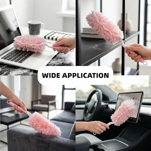 Duster Refills for Swiffer Duster, 30 Count Pink Duster Kit with Handle - color: 30 Pink Refills + Short Handle