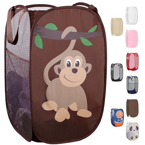 Handy Laundry Collapsible Mesh Pop Up Laundry Hamper 14 x 13 x 24 in - color: Monkey