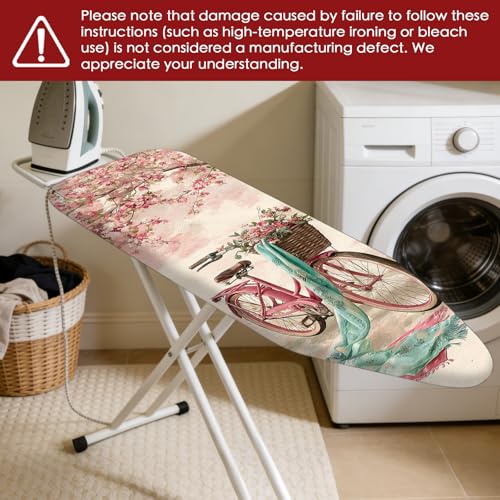 Nuxovilar Cherry Blossom Bicycle Ironing Board Cover 15x54 Cotton - color: Yfw08355