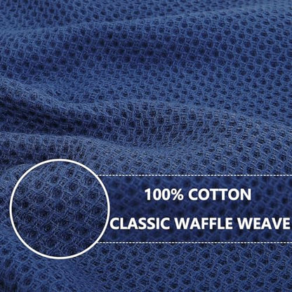Homaxy 100% Cotton Waffle Weave Kitchen Dish Cloths 12-Pack, Navy Blue - color: Navy Blue, size: 12 X 12 - 12 Pack