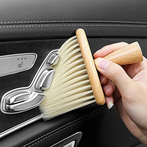 High Density Ultra Soft Detail Brush Kit - Automotive Interior Cleaning Tool with Soft Hair, Wooden Handle, Deep Cleaning for Keyboards, Laptop, Sofa and Dusting (B-1PC) - color: B-1pc