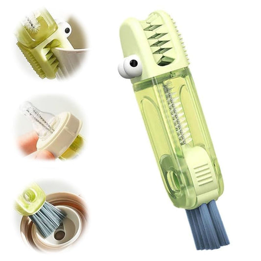 3 in 1 Cup Lid Cleaning Brush, 2024 Multifunctional Crevice Portable Cup Lid Cleaning Brush for Bottle Gap Tight Spaces Cup (A-Green) - color: A-green
