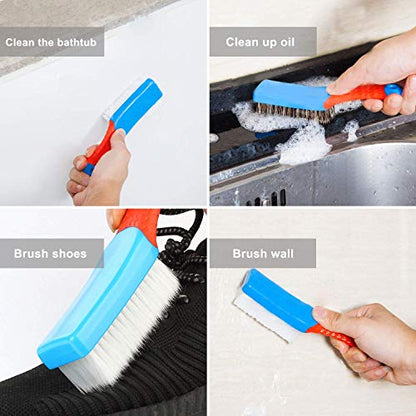 Scrub Brush Comfort Grip & Flexible Stiff Bristles Heavy Duty for Bathroom Shower Sink Carpet Floor, Blue Red - color: Blue Red