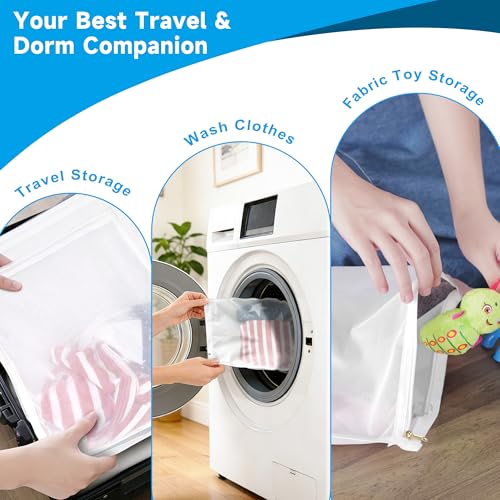 GOGOODA 3 Pack Delicates Laundry Bags, Fine Mesh Wash Bag with Hanging Loop - size: 3 Large