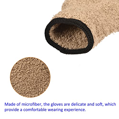 M METERXITY Dust Removal Gloves - Household Cleaning Mitts Soft & Durable, Apply to Kitchen/Garden/Room - color: Brown